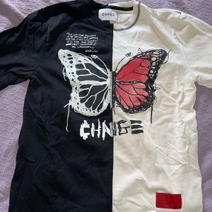 Chnge Half & half butterfly shirt size small